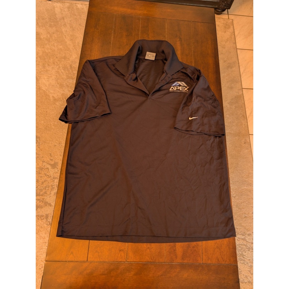 Nike Golf Polo Black Mens Large Black Big Logo